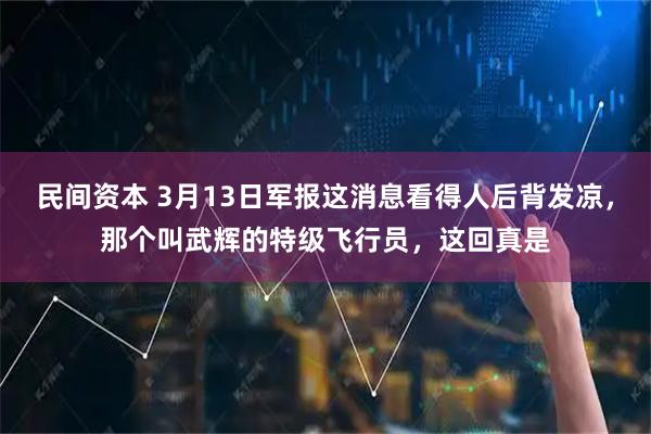 民间资本 3月13日军报这消息看得人后背发凉，那个叫武辉的特级飞行员，这回真是