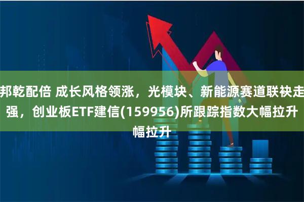 邦乾配倍 成长风格领涨，光模块、新能源赛道联袂走强，创业板ETF建信(159956)所跟踪指数大幅拉升
